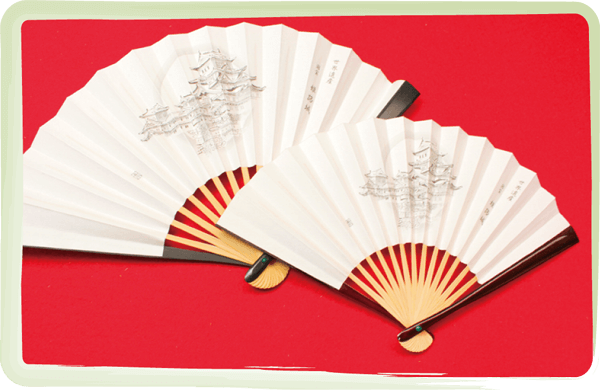 Original folding fan with Himeji-jo Castle